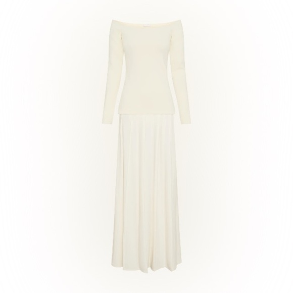 Meshki Presley Off-Shoulder Knit Maxi Dress in Ivory — XL - Picture 12 of 15